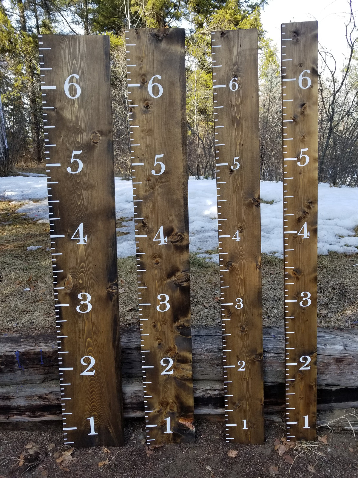 Three Imperial | EASY DIY Growth Chart Vinyl Ruler Kits by Little Prairie Craft Co. with numbers on them.