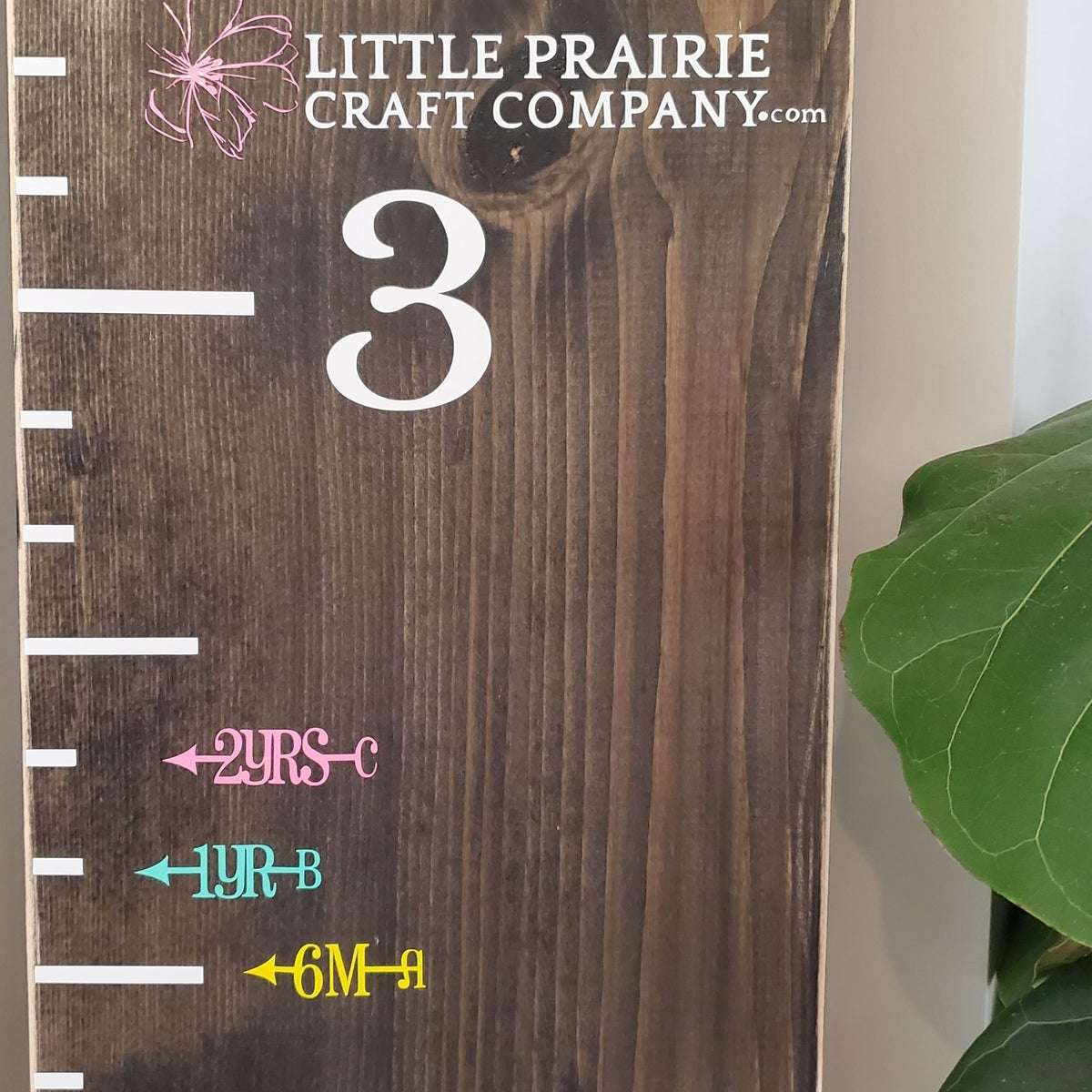 Pretty Little Initials Height Marking Arrows by Little Prairie Craft Co. growth chart.