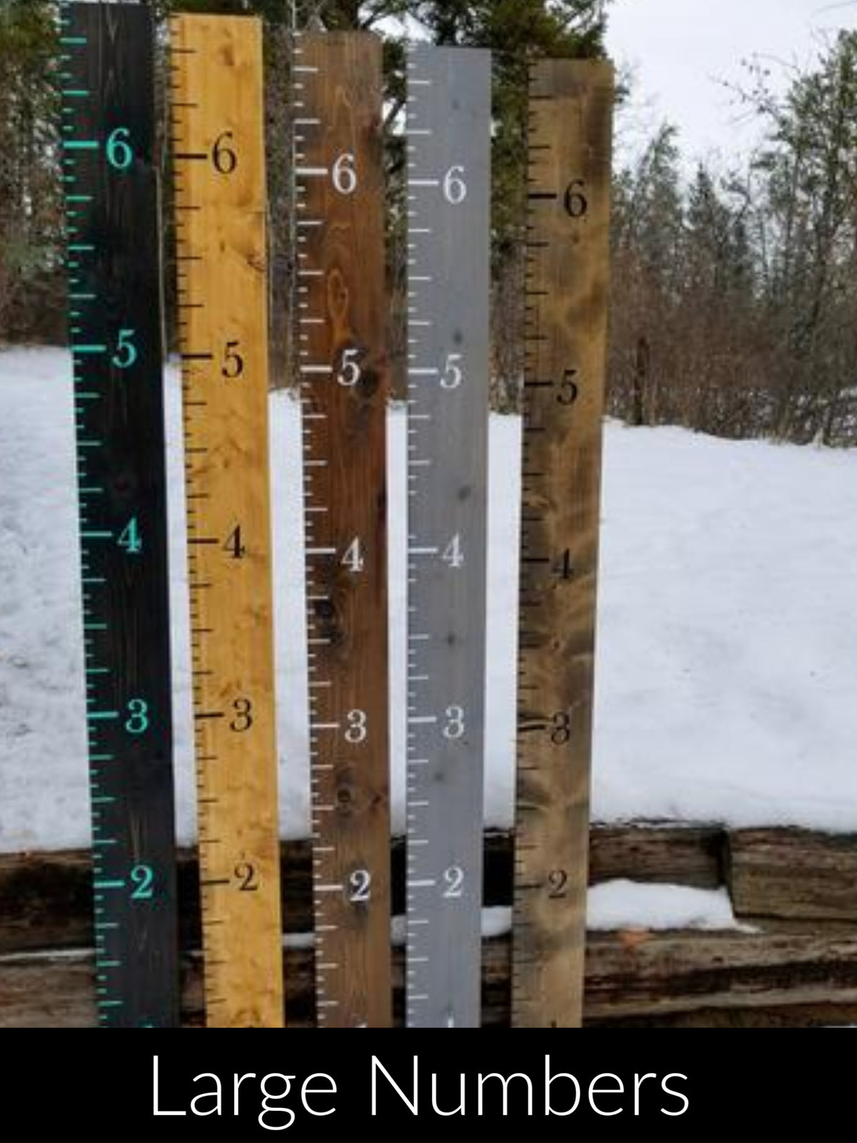 Four Imperial | EASY DIY Growth Chart Vinyl Ruler Kit rulers with the words large numbers on them, made by Little Prairie Craft Co.