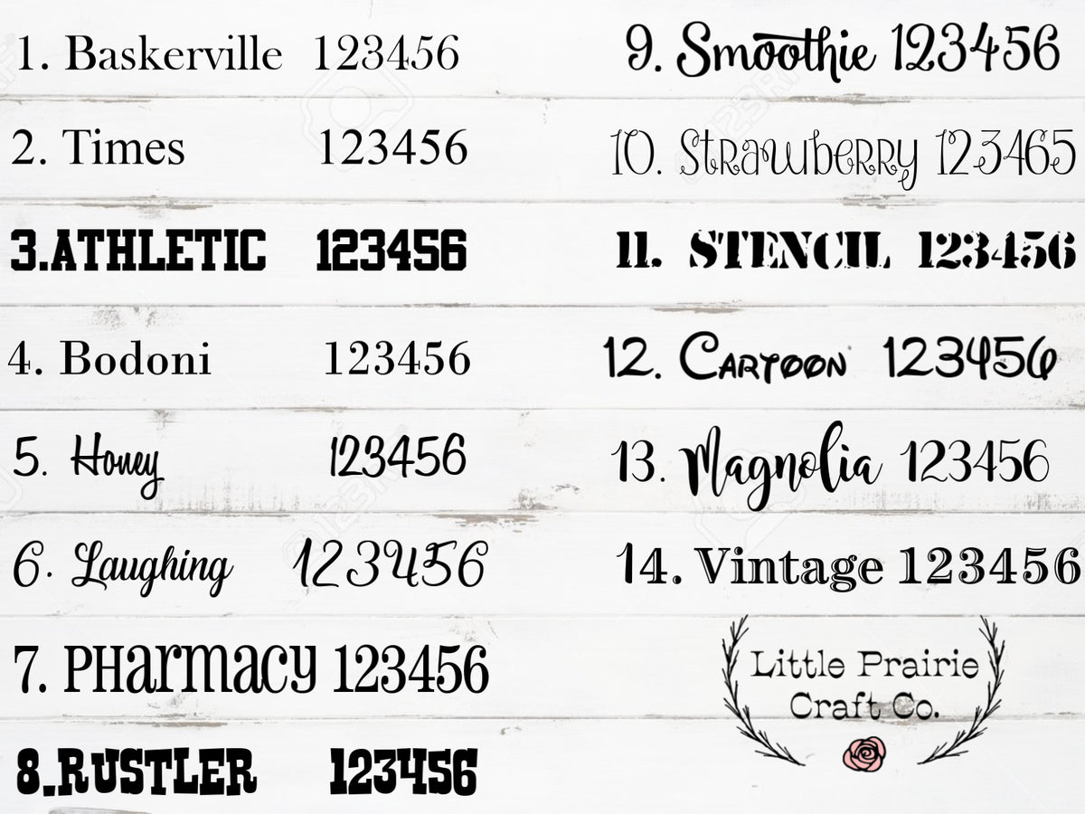 A list of names and numbers on a white background featuring the Imperial | EASY DIY Growth Chart Vinyl Ruler Kit by Little Prairie Craft Co.