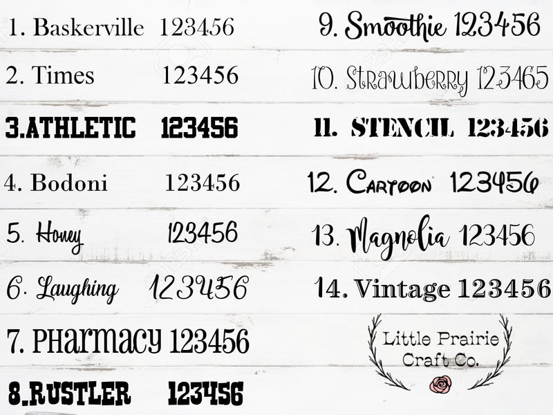 A list of names and numbers on a white background featuring the Imperial | EASY DIY Growth Chart Vinyl Ruler Kit by Little Prairie Craft Co.