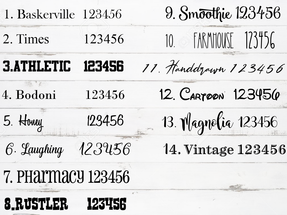 A list of names and numbers on a white background featuring the Original DIY Growth Chart Vinyl Ruler Kit by Little Prairie Craft Co.