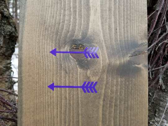 Classic Blank Height Marking Arrows pointing at a piece of wood from Little Prairie Craft Co.