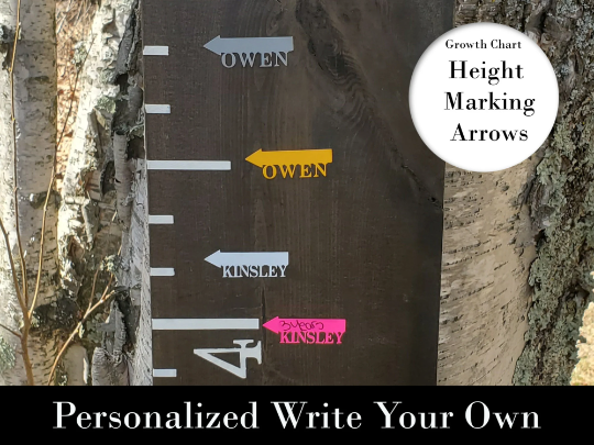 Little Prairie Craft Co. Personalized Write Yourself Height Marking Arrows.