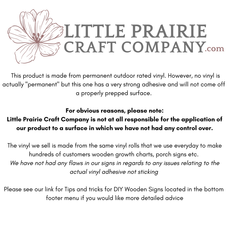 A flyer for the Simple Height Marking Arrows by Little Prairie Craft Co.