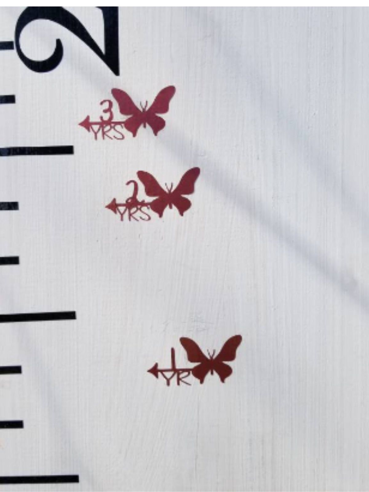 A ruler with Butterfly Height Marking Arrows and the brand name Little Prairie Craft Co.