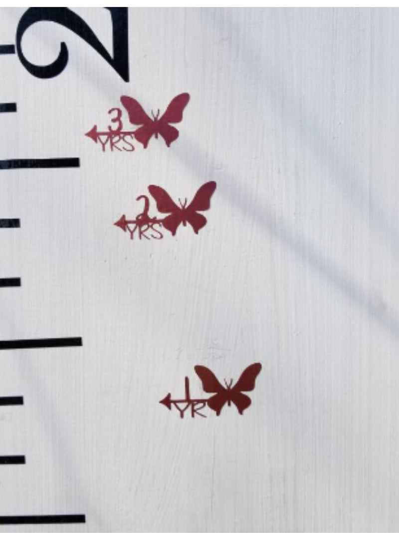 A ruler with Butterfly Height Marking Arrows and the brand name Little Prairie Craft Co.