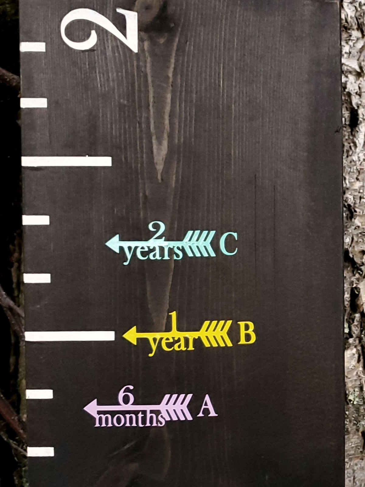 A Classic with Initial Height Marking Arrows growth chart by Little Prairie Craft Co.