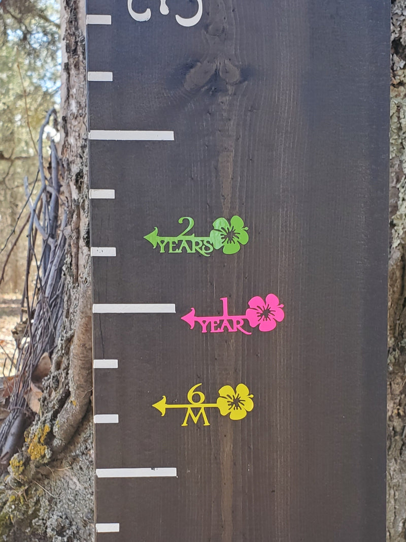 Little Prairie Craft Co.'s Hibiscus Height Marking Arrows hawaiian growth chart hawaiian growth chart hawaiian.