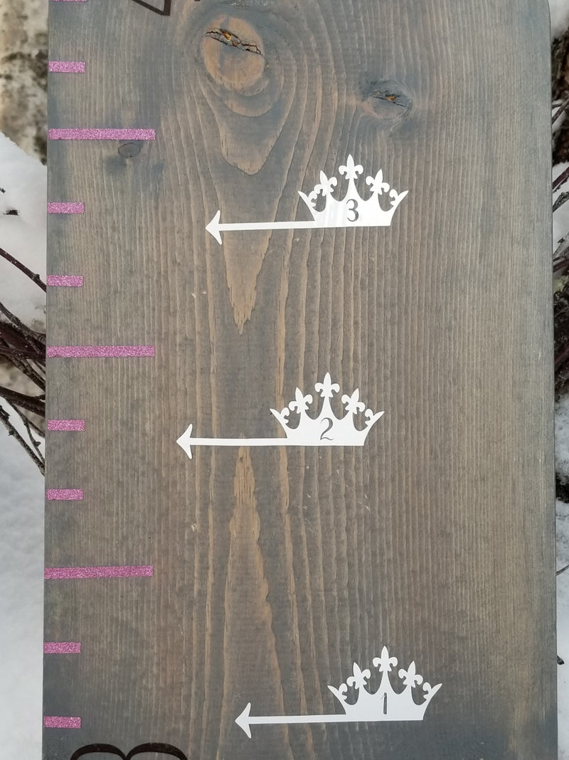 A Princess Crown Height Marking Arrows with Little Prairie Craft Co. on it.