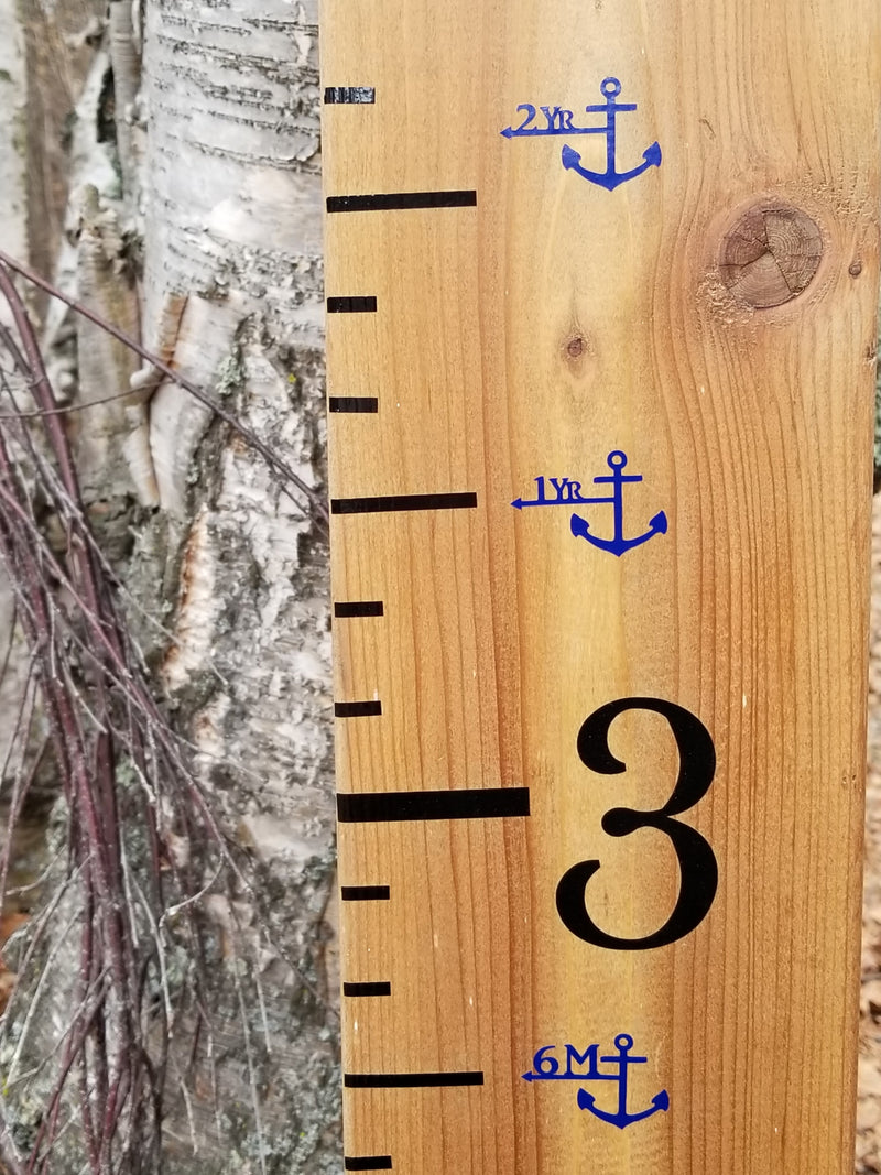 A Sailor Anchor Height Marking Arrows growth chart with anchors on it by Little Prairie Craft Co.